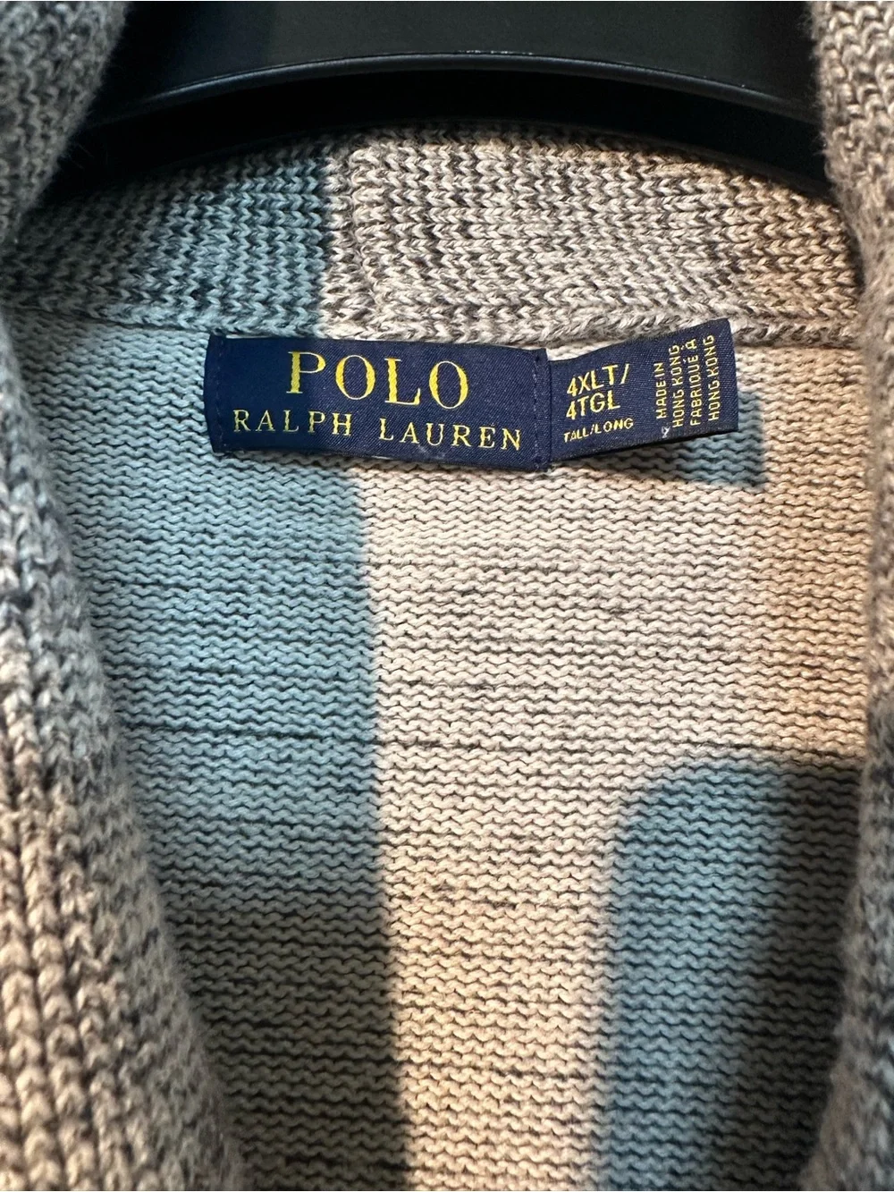 Polo by Ralph Lauren Two-Tone Gray Shawl Collar Cardigan
